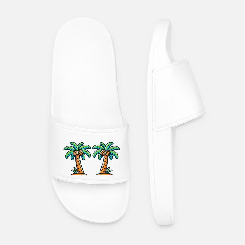 Palm trees - Men’s Pool Sliders - white