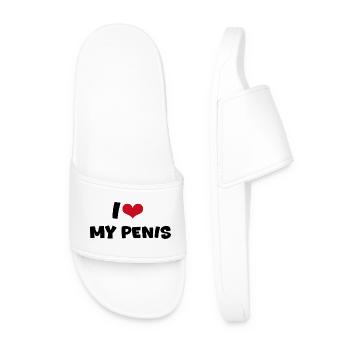 I love - Men’s Pool Sliders - white - Front