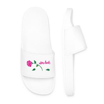 all the best with a rose - Men’s Pool Sliders - white - Front