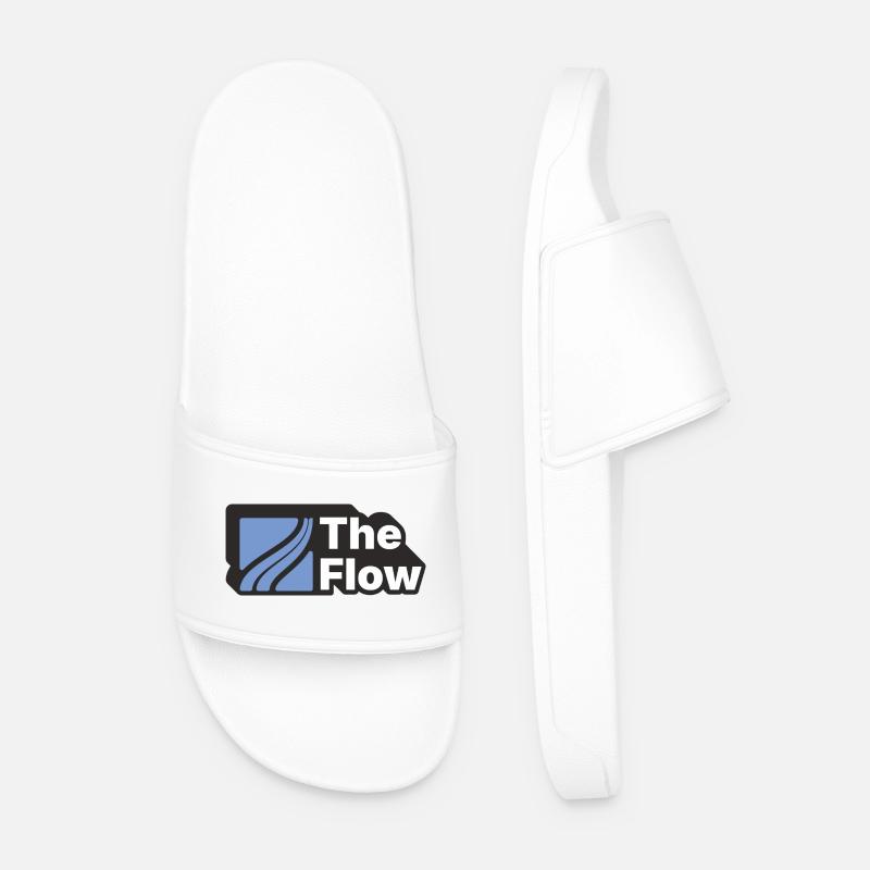 The Flow Pattern Design - Men’s Pool Sliders - white