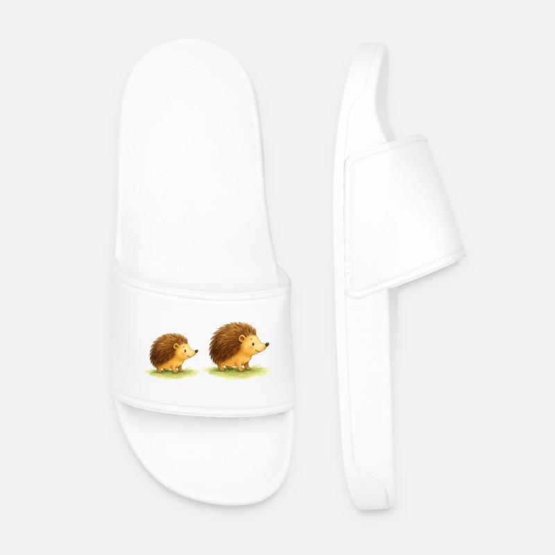 Cute hedgehogs for children's clothes - Men’s Pool Sliders - white