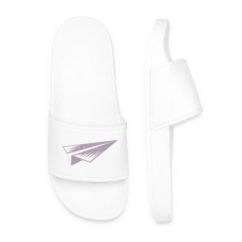 Silhouette d'avion en papier style grunge - Claquettes Homme - blanc - Devant