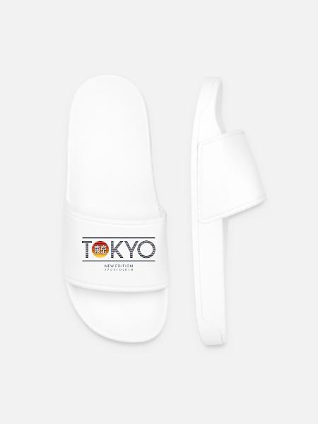 Tokio Neon Sonne Motiv - Männer Badelatschen - Weiß