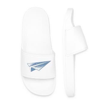 Silhouette d'avion en papier style grunge - Claquettes Homme - blanc - Devant