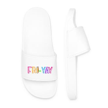 Happy Friday, Yay, Friday, Lover, Friyay - Men’s Pool Sliders - white - Front