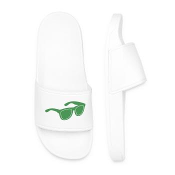 Green Sunglasses Graphic - Men’s Pool Sliders - white - Front