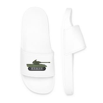 Military tank - Men’s Pool Sliders - white - Front