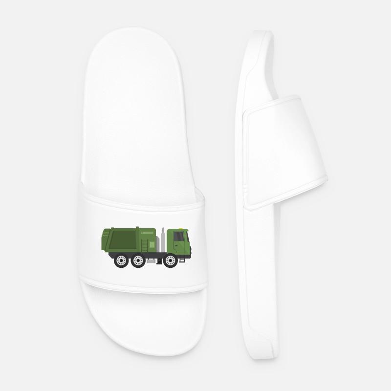 Müllwagen - Männer Badelatschen - Weiß