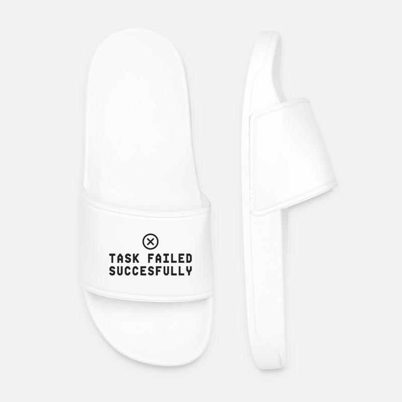Task Failed Successfully IT Paradoxon - Men’s Pool Sliders - white