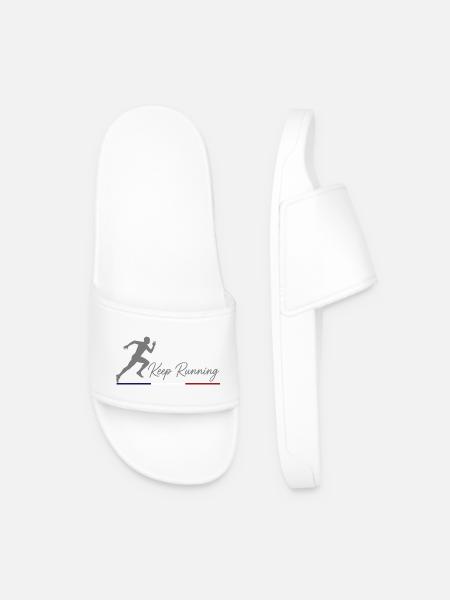 Keep Running Silhouette Sportive Flag France V2 - Men’s Pool Sliders - white