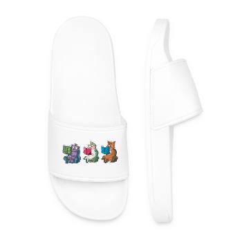 Animaux mignons lisant Conception de Croyez en vous - Claquettes Homme - blanc - Devant