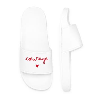 Courage gift idea - Men’s Pool Sliders - white - Front