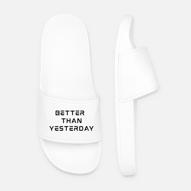Better Than Yesterday - Men’s Pool Sliders - white