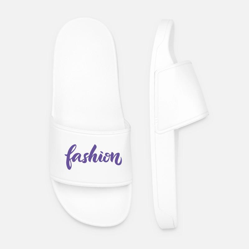 Mode-Violett-Mode-Lettering-Skript-Trend - Männer Badelatschen - Weiß