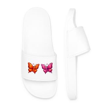 Papillons de dessins animés colorés - Claquettes Homme - blanc - Devant