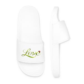 Fontaine d’amour faite d’un brin d’herbe avec Ladybug - Claquettes Homme - blanc - Devant