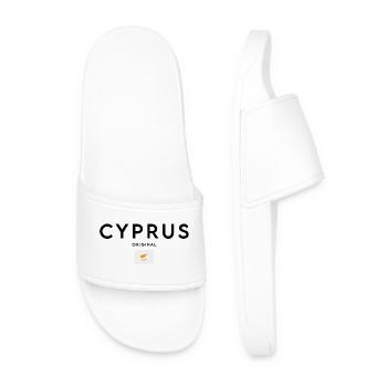 Drapeau chypriote, design minimaliste élégant - Claquettes Homme - blanc - Devant