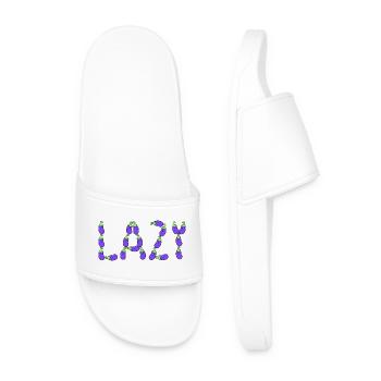 Eggplant lazy - Men’s Pool Sliders - white - Front