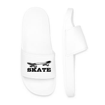 Skateboard | Skate | Skateboarder Gift - Men’s Pool Sliders - white - Front