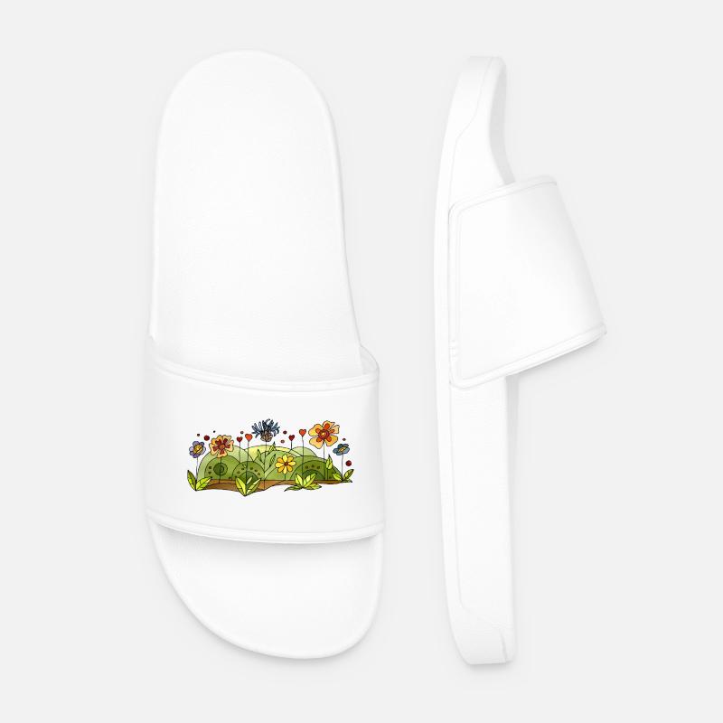 Blumen - Männer Badelatschen - Weiß