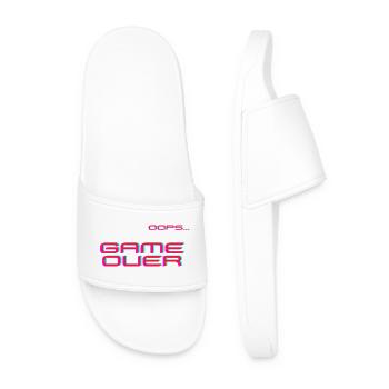 Glitch Neon Game Over Retro Arcade - Men’s Pool Sliders - white - Front