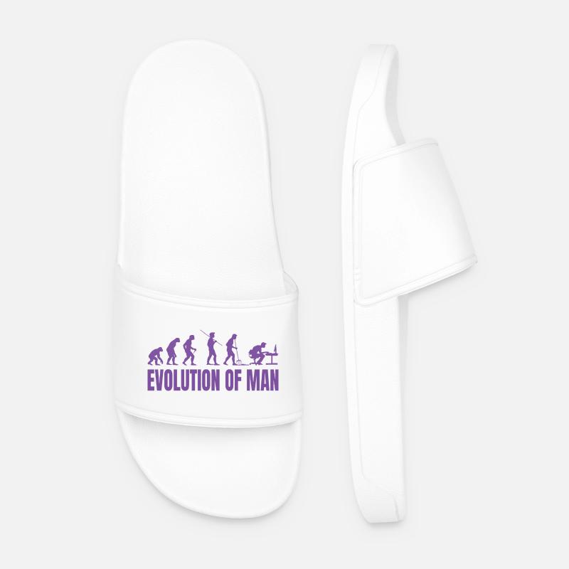 Programmer Computer Freak Evolution Retro - Men’s Pool Sliders - white