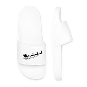 Santa Claus Sleigh Reindeer - Men’s Pool Sliders - white - Front