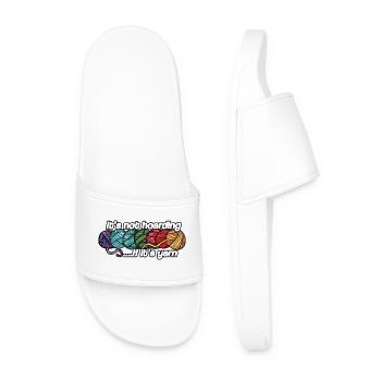 It's Not Hoarding If It's Yarn - Men’s Pool Sliders - white - Front