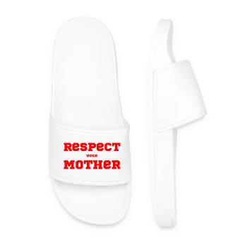 Respect Your Mother – Saying - Men’s Pool Sliders - white - Front
