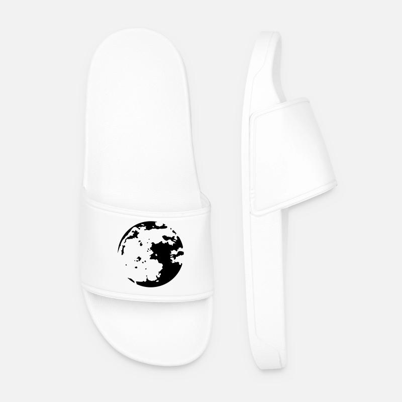Moon Stencil - Men’s Pool Sliders - white