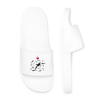 I love dolphins - I love dolphins - Dauphins - Men’s Pool Sliders - white - Front