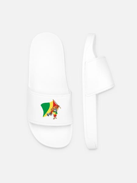 Congo (Brazzaville) fan dog - Men’s Pool Sliders - white
