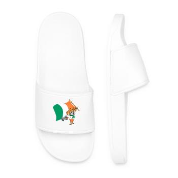 Ireland fan dog - Men’s Pool Sliders - white - Front
