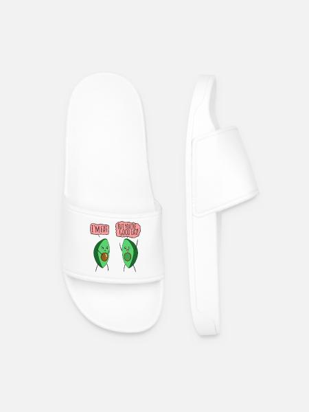 Avocado Joke: Fat Punchlines - Men’s Pool Sliders - white
