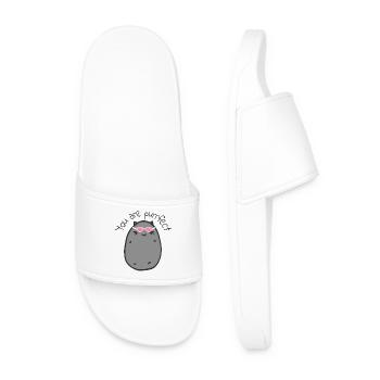 Purrrfect Heart Glasses Cat - Men’s Pool Sliders - white - Front