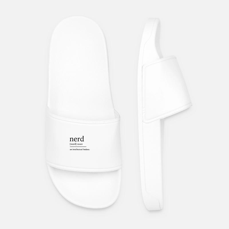 Nerd nerd - Men’s Pool Sliders - white