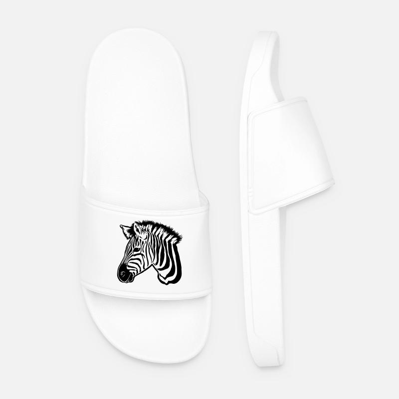zebra dark - Men’s Pool Sliders - white