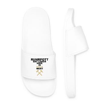 RUHRPOTT DAT LIVING HERE IS WORTH ITS WEIGHT IN GOLD - Men’s Pool Sliders - white - Front