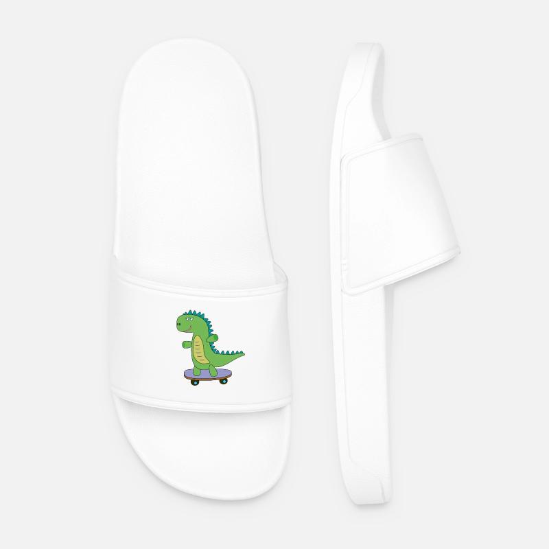 Søde dino skateboard, dinosaur, skøjteløb børn - Badesandaler til mænd - hvid