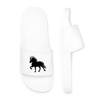 Cheval islandais mignon Tölt 5, islandais, poney islandais - Claquettes Homme - blanc - Devant