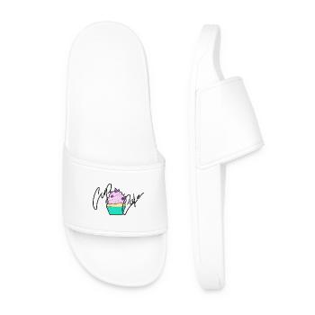 Pastel Cupcake Signature Design - Men’s Pool Sliders - white - Front