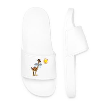 Giraffe and sun - Men’s Pool Sliders - white - Front