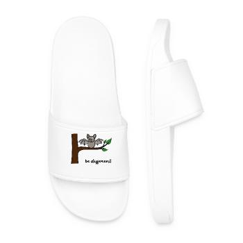 Funny Bat Different Being Brave Humorous - Men’s Pool Sliders - white - Front