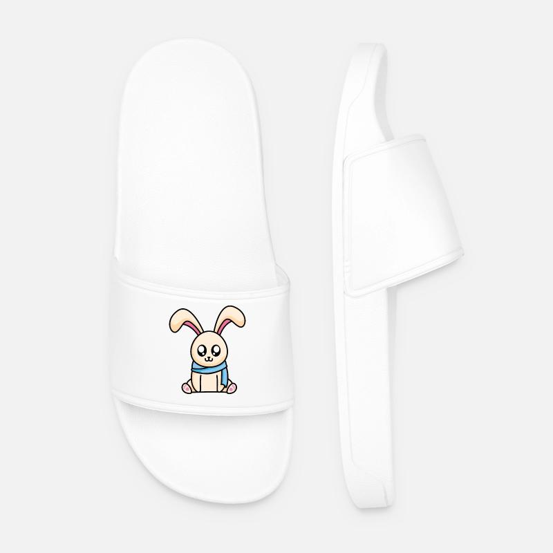 Hase mit Schal - Männer Badelatschen - Weiß