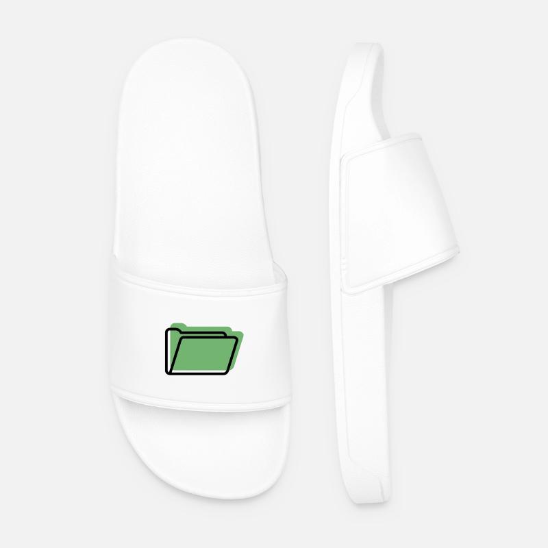 Style de ligne de dossier vert - Claquettes Homme - blanc