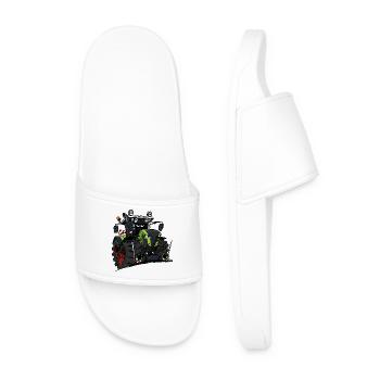 0927 C TRACTOR GREEN - Men’s Pool Sliders - white - Front