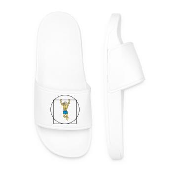 The Vitruvian man in strength (Color) - Men’s Pool Sliders - white - Front