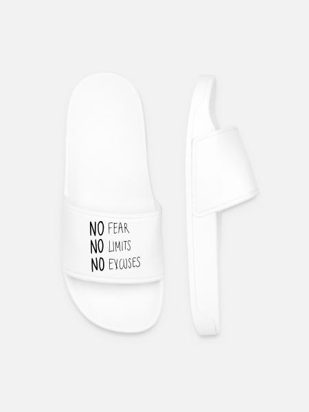 No Fear No Limit No Excuses - Men’s Pool Sliders - white