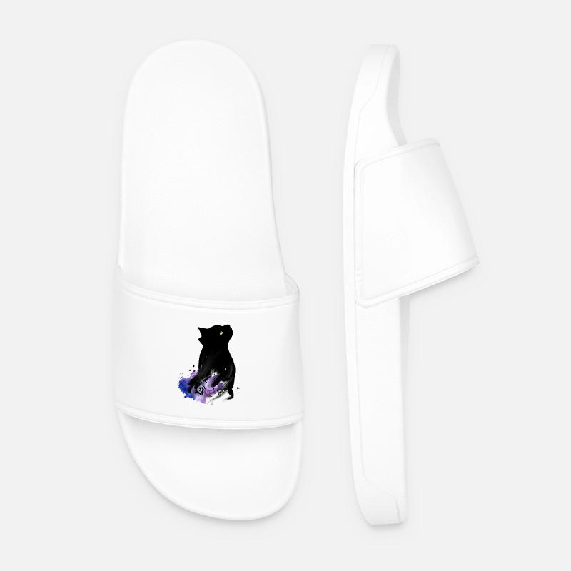 Black Cat - Männer Badelatschen - Weiß