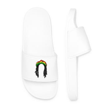 Rasta Rastafarian Reggae Jamaica Chilling Hair Jah - Claquettes Homme - blanc - Devant